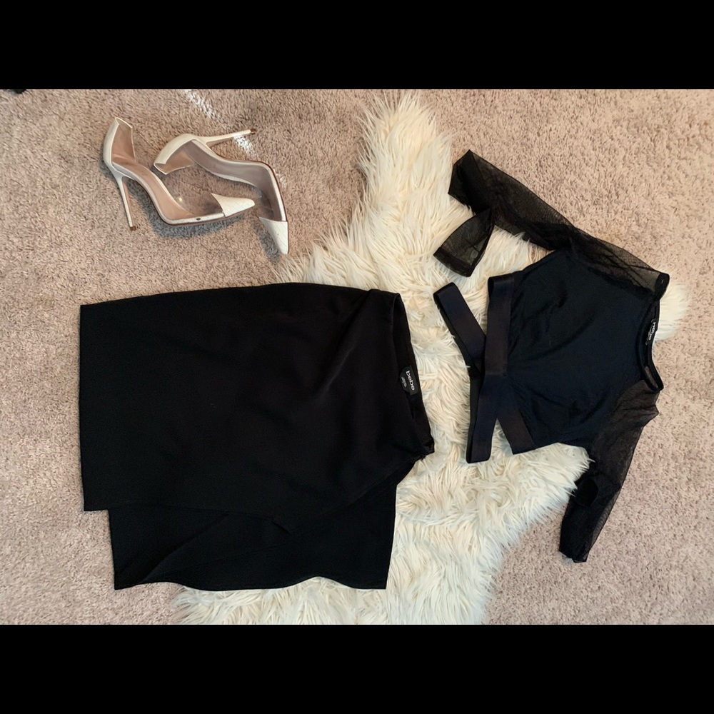 BEBE 2 Piece Black Dress - Picture 5 of 6